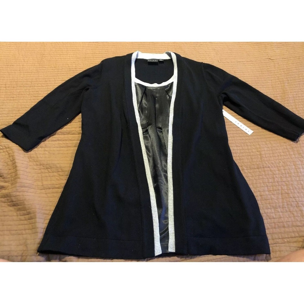 TRIBAL Brand Womens Shirt‎ Open Front Cardigan Size Medium 3/4 Sleeves Womens